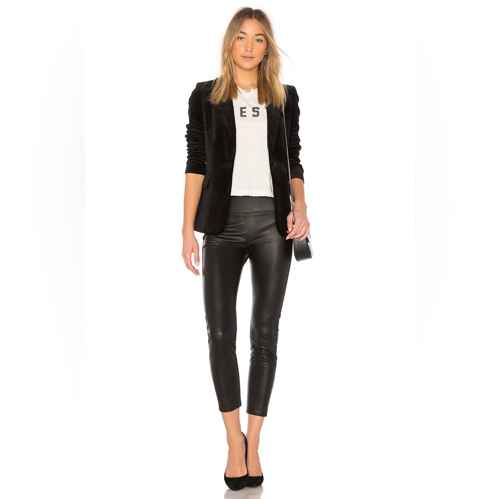 David Lerner Gemma Mid Rise Vegan Leather Leggings‎ size M